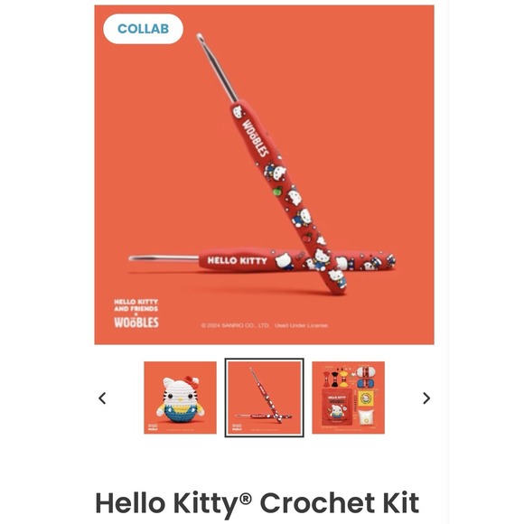 The Woobles Wobbles Crochet Kit For Beginners Hello Kitty Brand New - Picture 3 of 10